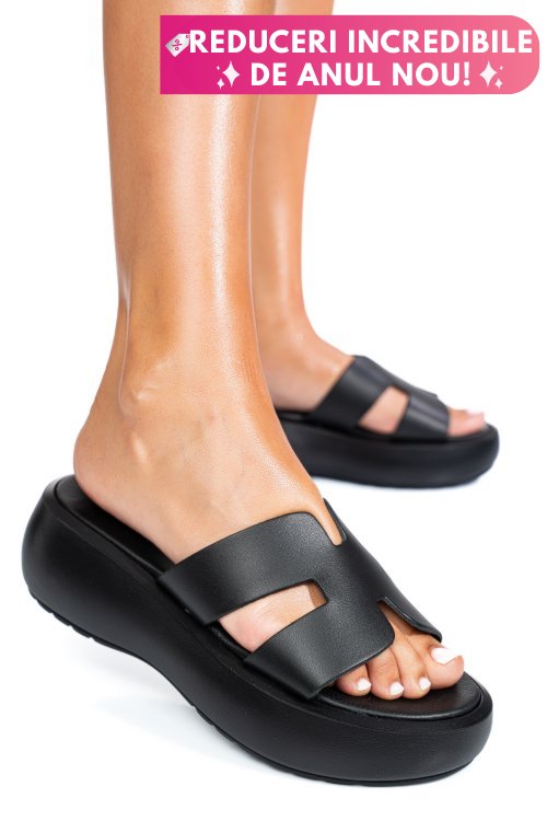 Sandale negre piele naturala marlia501