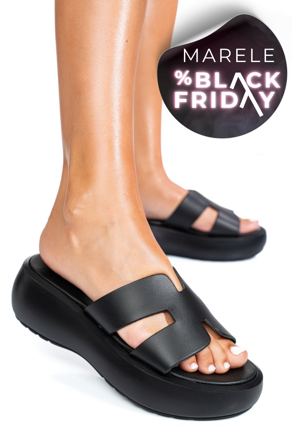 SANDALE NEGRE PIELE NATURALA MARLIA501