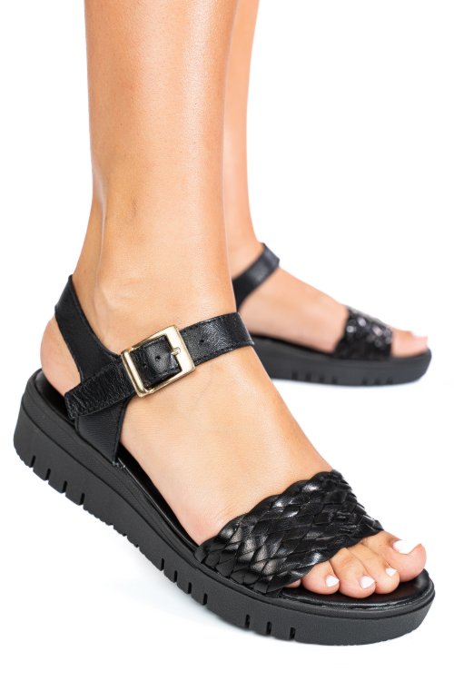 Sandale negre piele naturala 670500
