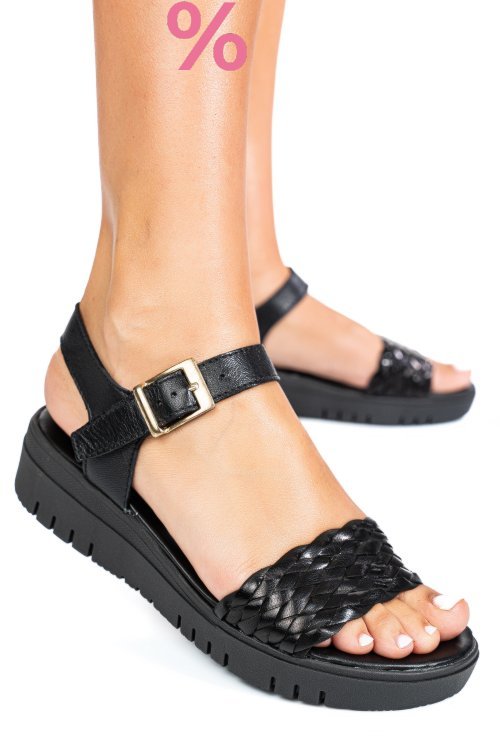 Sandale negre piele naturala 670500