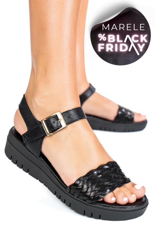 Sandale negre piele naturala 670500