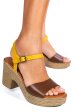 Sandale maro galben piele naturala 6711504