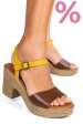 Sandale maro galben piele naturala 6711504