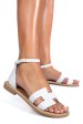 Sandale albe piele naturala vs77esuvio
