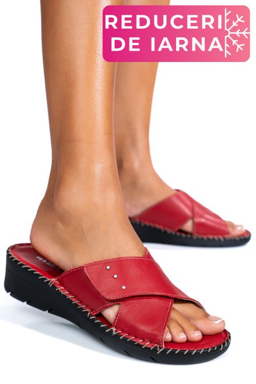 Papuci rosii piele naturala 2135352