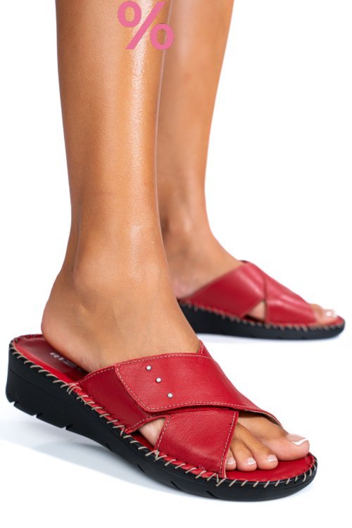 Papuci rosii piele naturala 2135352