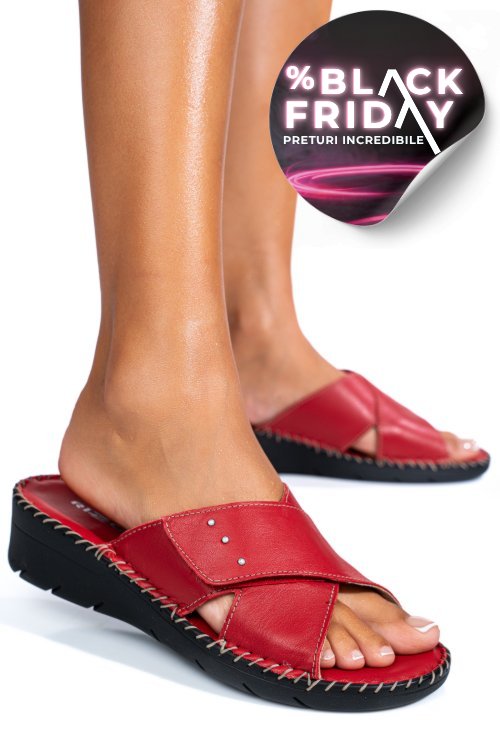 Papuci rosii piele naturala 2135352