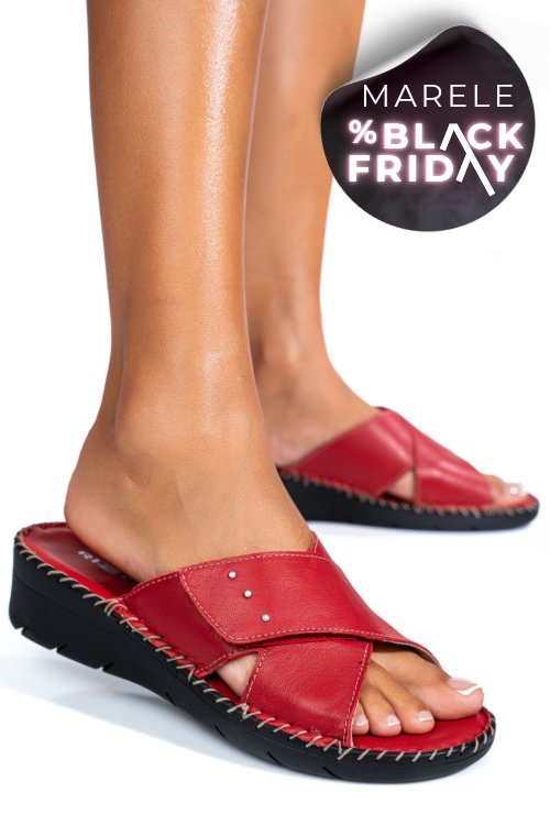 Papuci rosii piele naturala 2135352