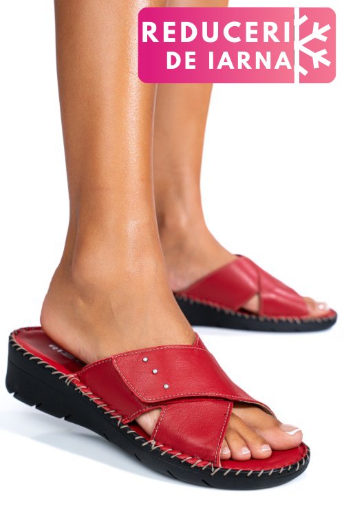 Papuci rosii piele naturala 2135352