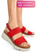 SANDALE ROSII PIELE NATURALA INTOARSA 1S778362