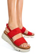 SANDALE ROSII PIELE NATURALA INTOARSA 1S778362