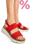 SANDALE ROSII PIELE NATURALA INTOARSA 1S778362