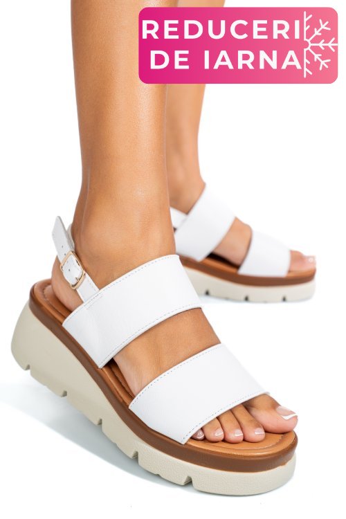 Sandale albe piele naturala 1s778362
