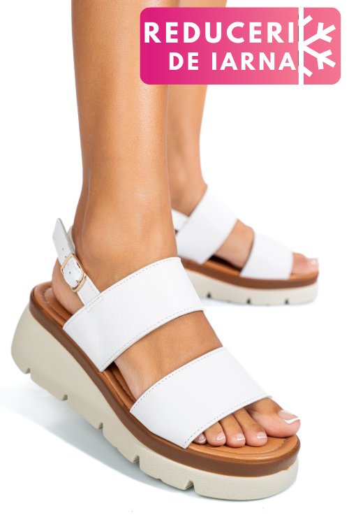 Sandale albe piele naturala 1s778362