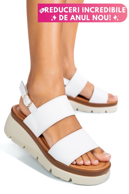 Sandale albe piele naturala 1s778362