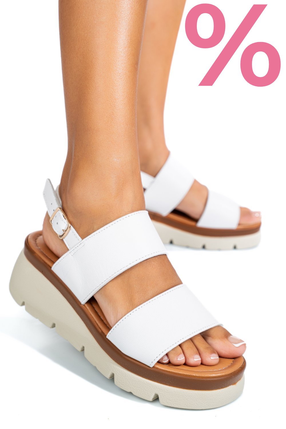 SANDALE ALBE PIELE NATURALA 1S778362