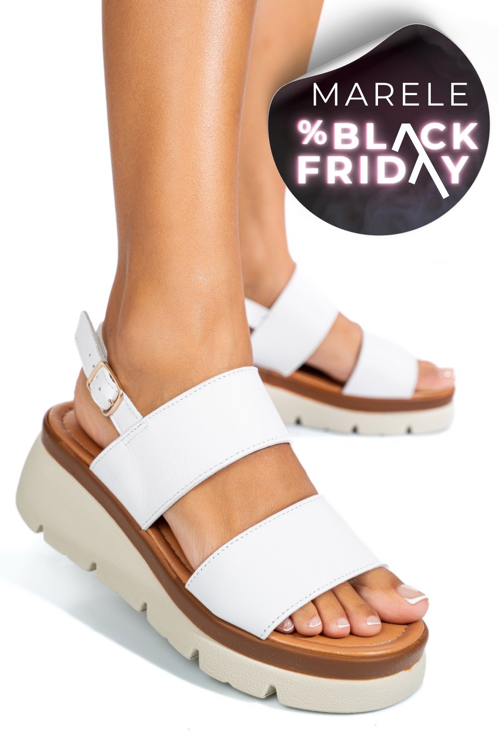 SANDALE ALBE PIELE NATURALA 1S778362