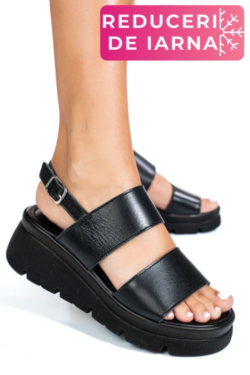 Sandale negre piele naturala 1s778362