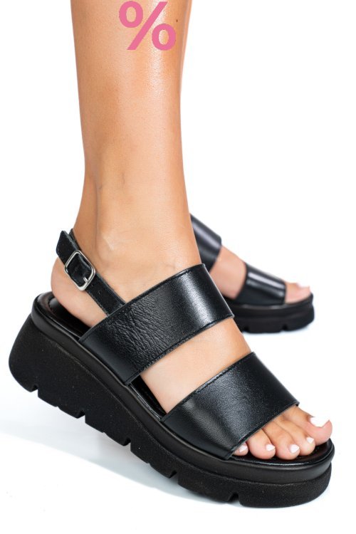 Sandale negre piele naturala 1s778362