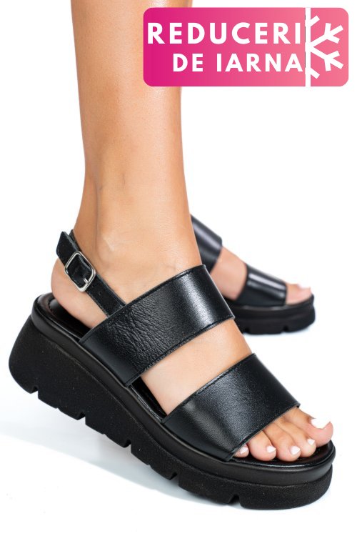 Sandale negre piele naturala 1s778362