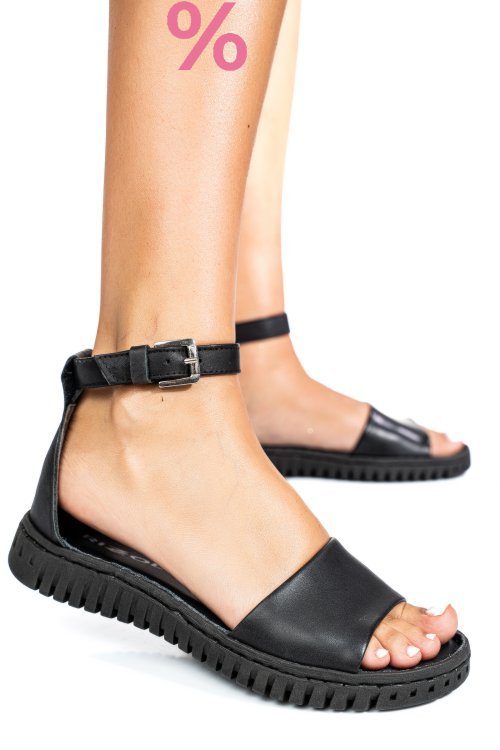 Sandale negre piele naturala 4154300