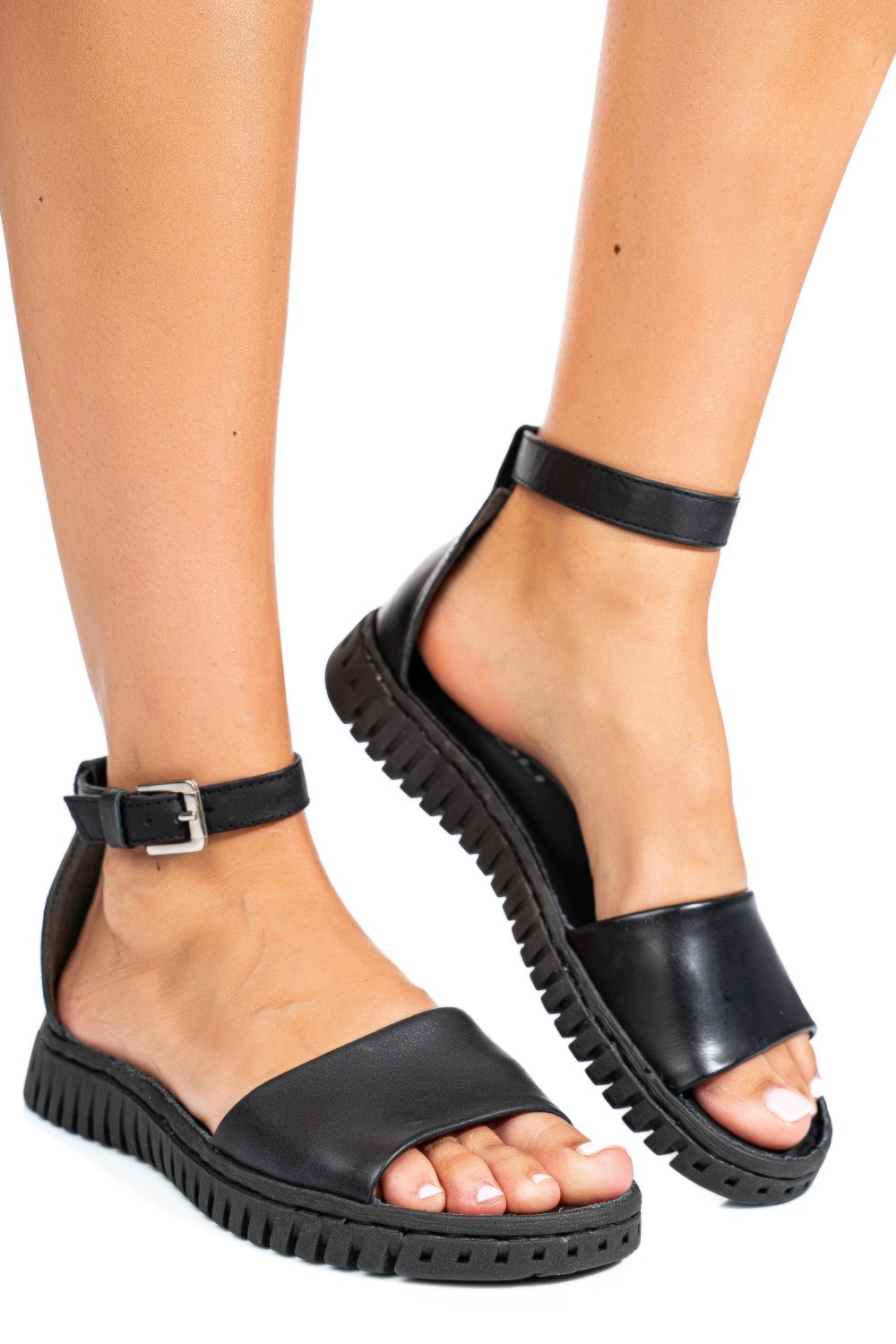 SANDALE NEGRE PIELE NATURALA 4154300