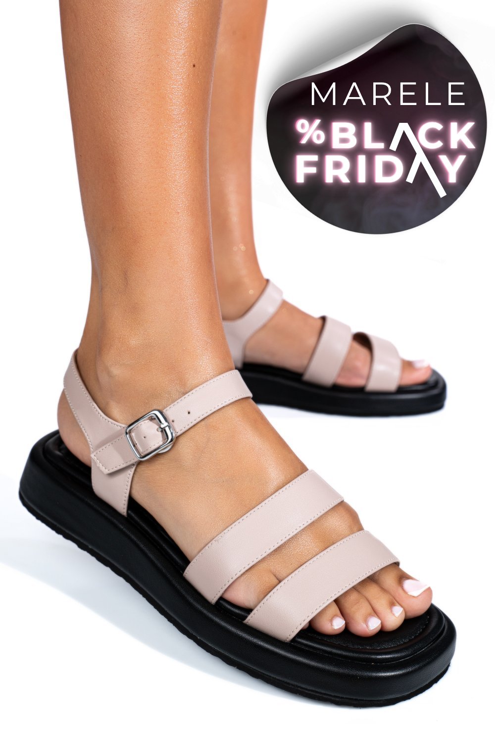 SANDALE ROZ PIELE NATURALA TSPN6512