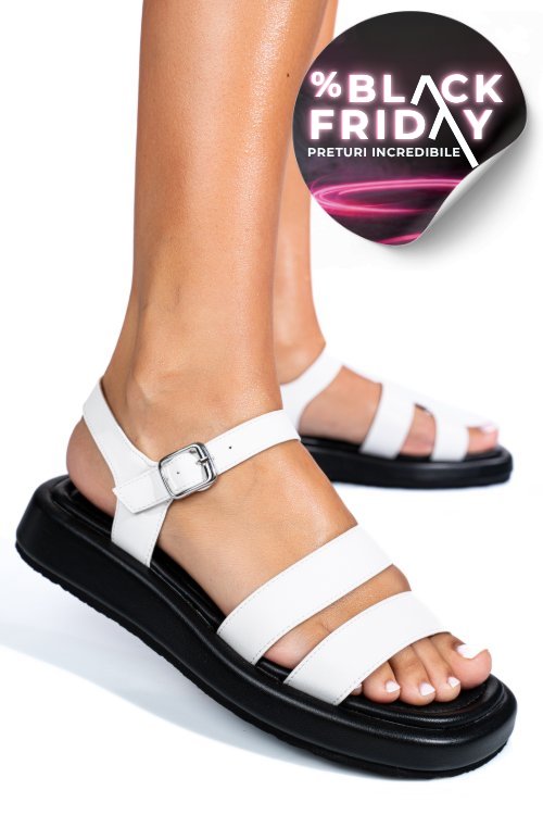 Sandale albe piele naturala tspn6512