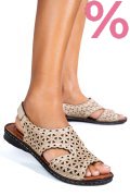 SANDALE BEJ PIELE NATURALA 1PC503