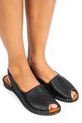 SANDALE NEGRE PIELE NATURALA 1PC06MAM