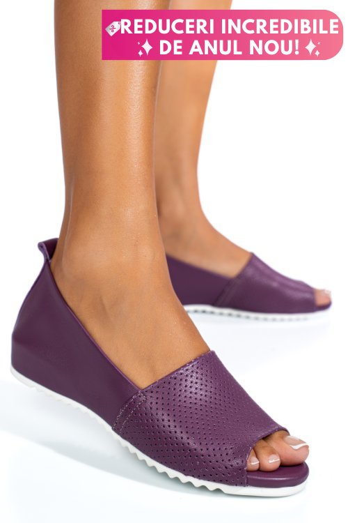 Espadrile mov piele naturala 202aka