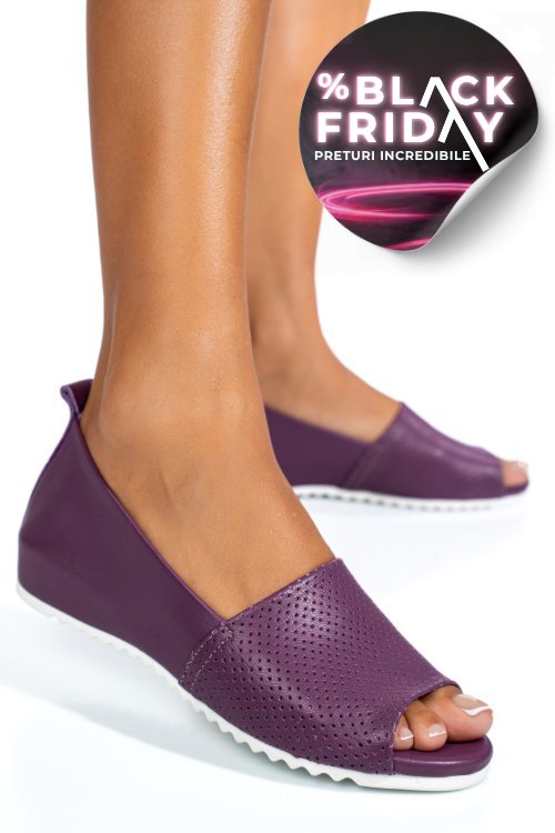 Espadrile mov piele naturala 202aka