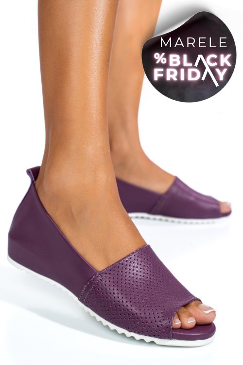 Espadrile mov piele naturala 202aka