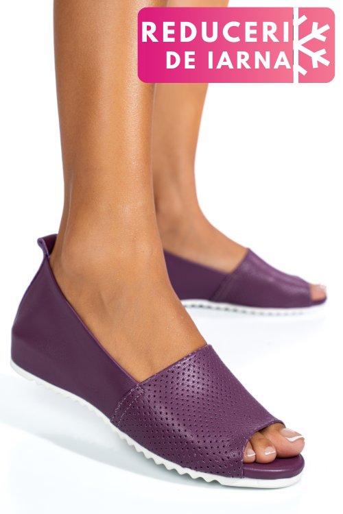 Espadrile mov piele naturala 202aka