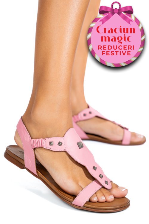 Sandale roz piele naturala 1pc7204