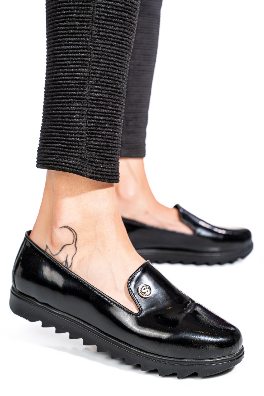 ESPADRILE NEGRE PIELE NATURALA MPC2