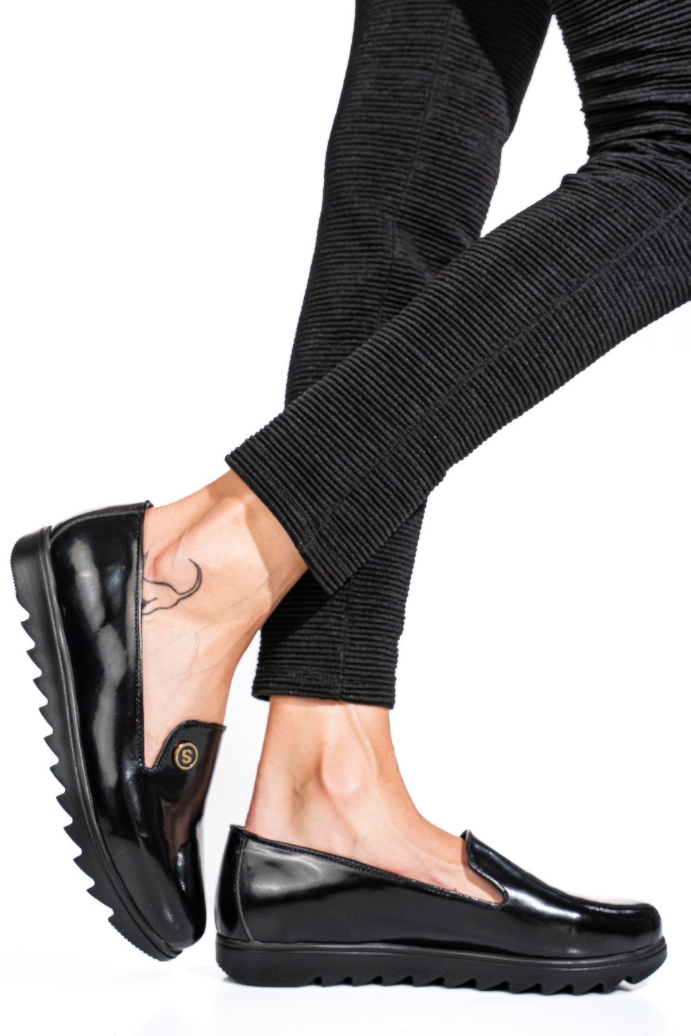 ESPADRILE NEGRE PIELE NATURALA MPC2