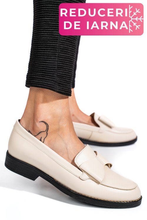 Mocasini albi piele naturala 1pc110