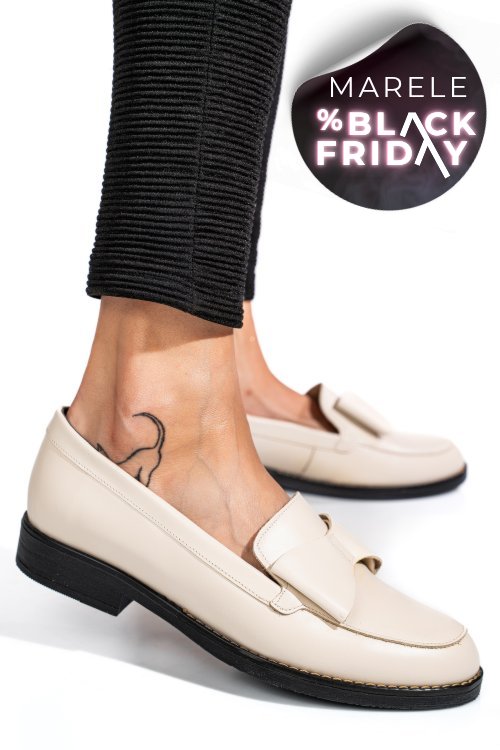 Mocasini albi piele naturala 1pc110