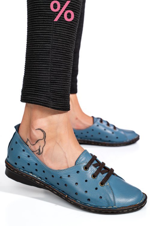 Pantofi albastri piele naturala 1pc422