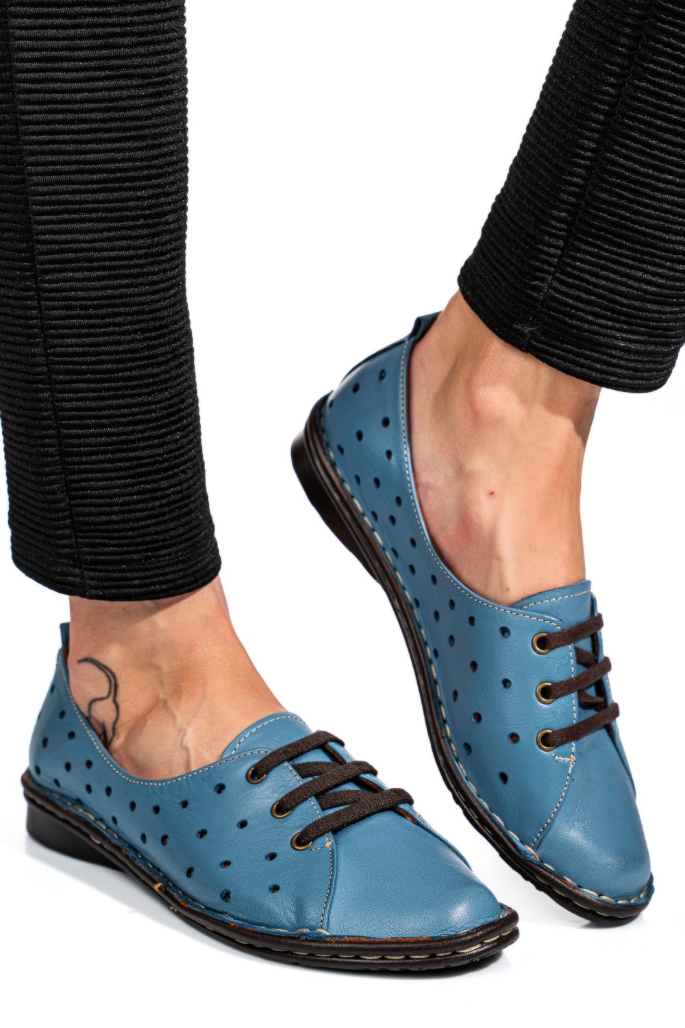 PANTOFI ALBASTRI PIELE NATURALA 1PC422