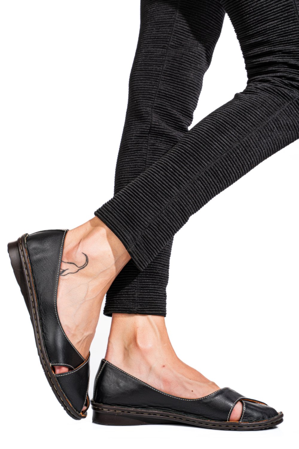 ESPADRILE NEGRE PIELE NATURALA 1PC409