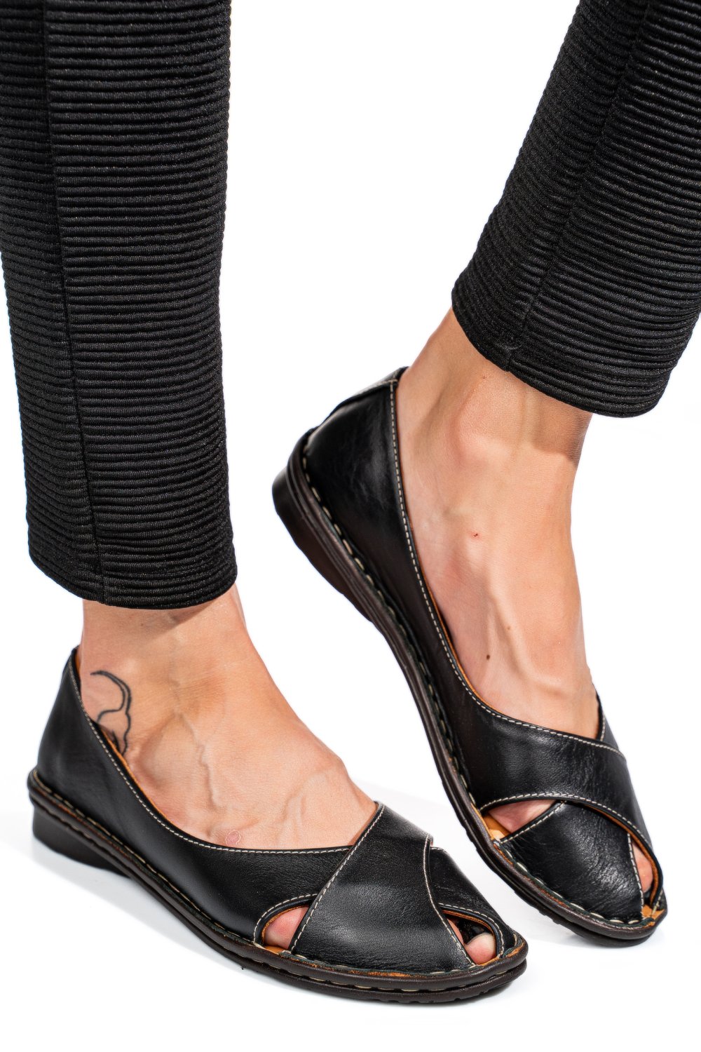 ESPADRILE NEGRE PIELE NATURALA 1PC409