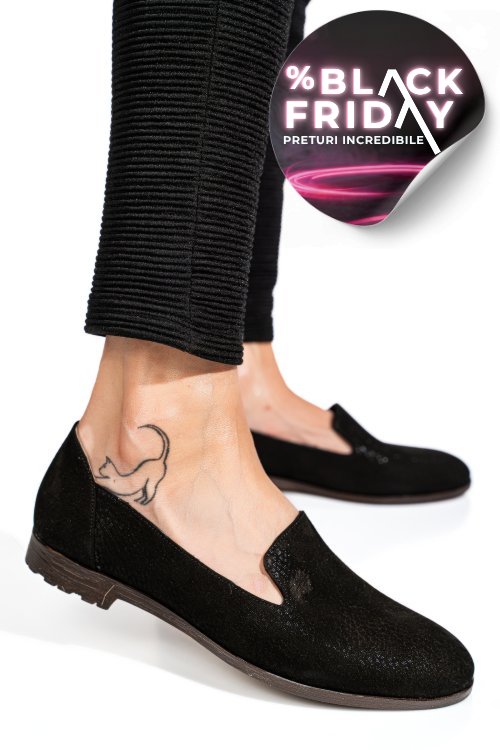 Pantofi negri piele naturala apck2025