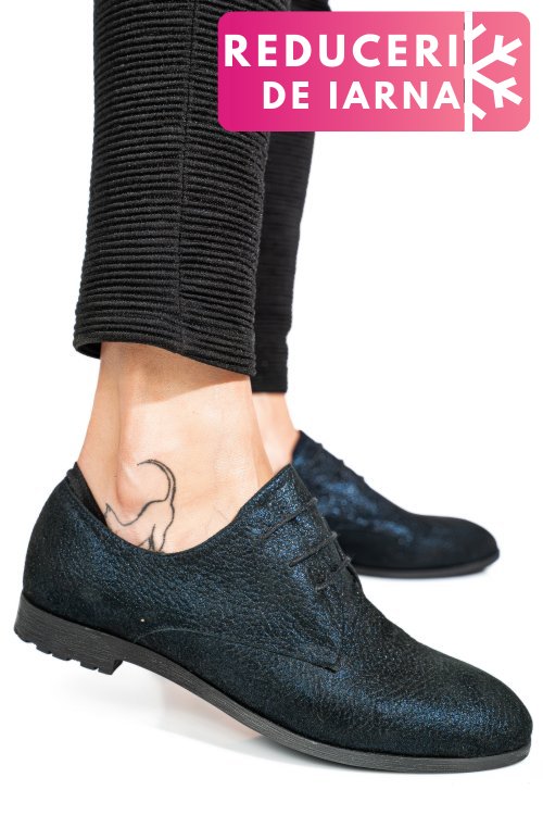 Pantofi bleumarin sidef piele naturala 0pc72