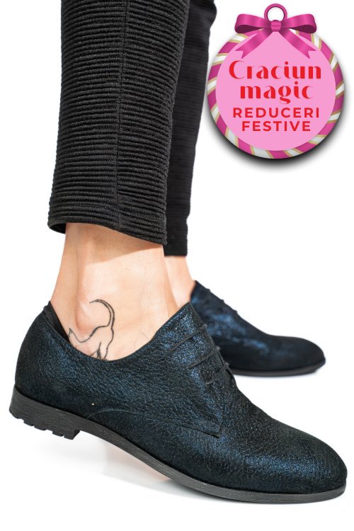 Pantofi bleumarin sidef piele naturala 0pc72