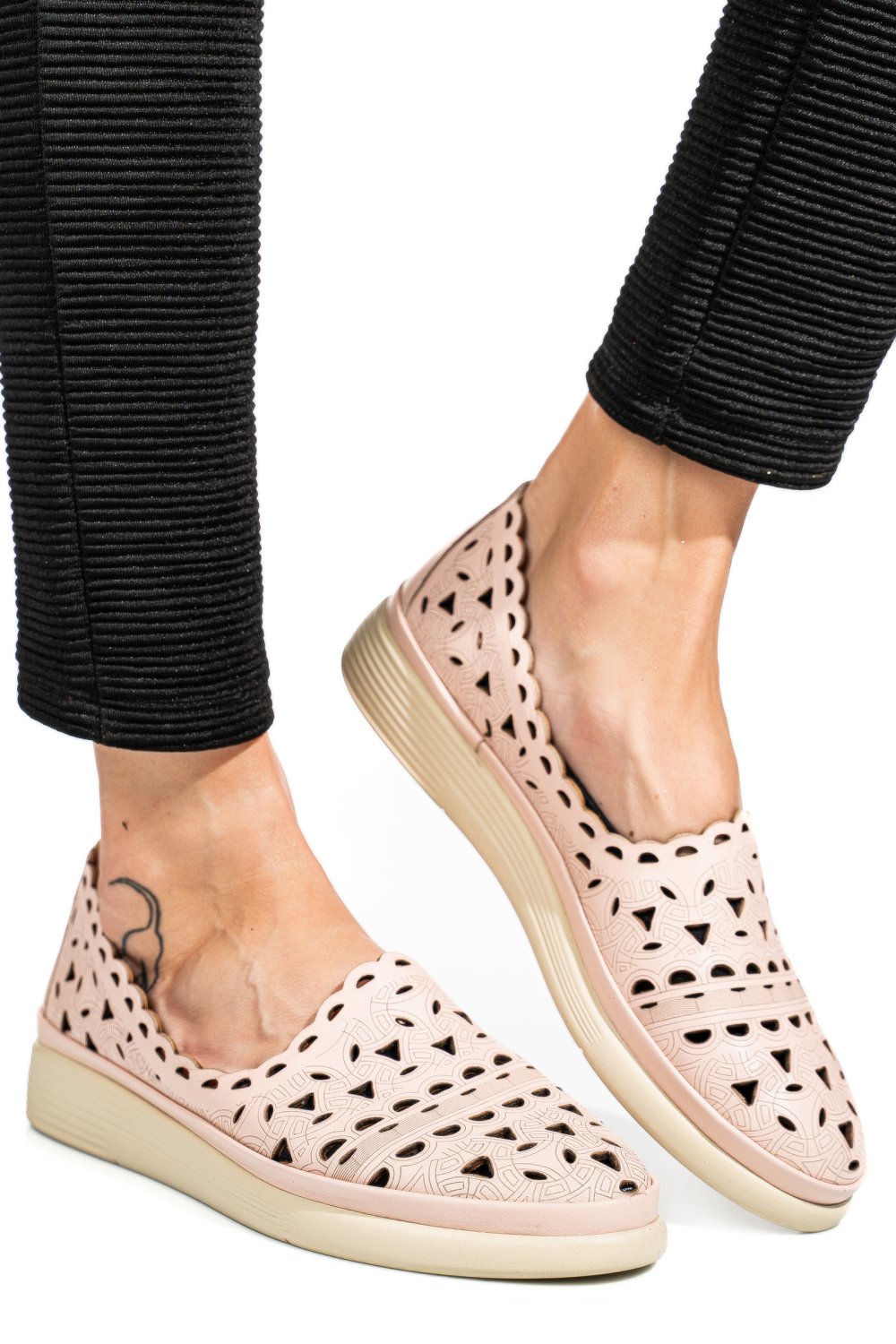ESPADRILE ROZ PIELE NATURALA APCKB01