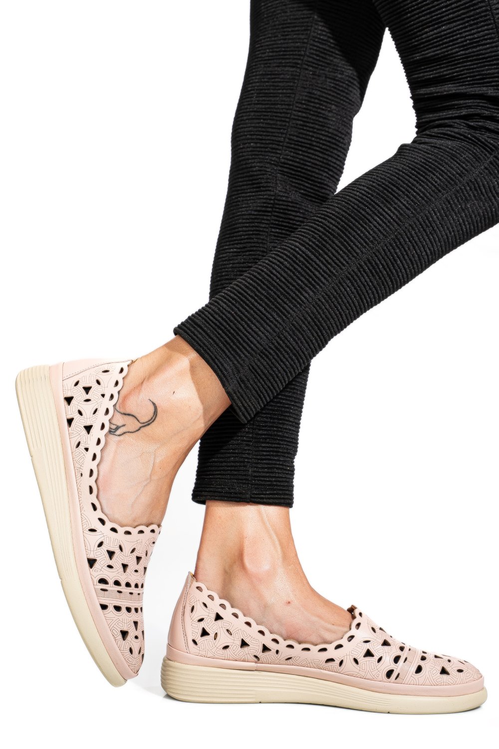 ESPADRILE ROZ PIELE NATURALA APCKB01