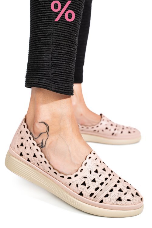 Espadrile roz piele naturala apckb01