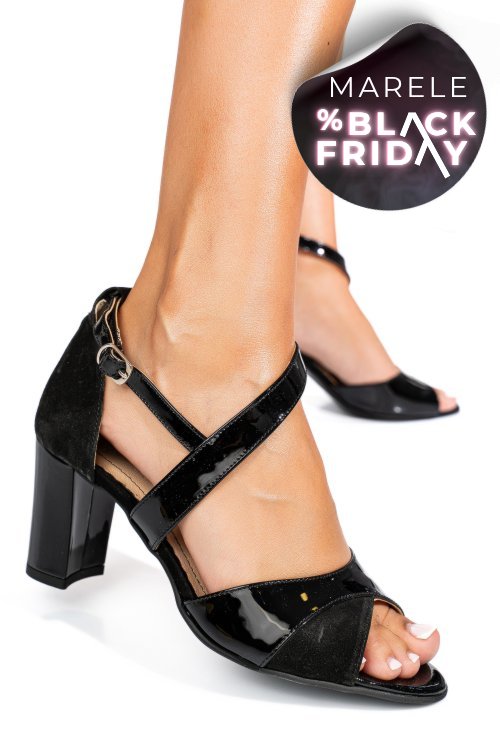 Pantofi negri piele naturala 1pc717x